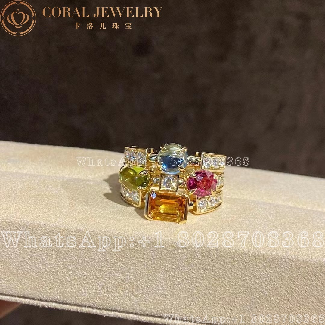 Bulgari Allegra Multi Gem Diamond Gold Bvlgari Ring Coral (3)