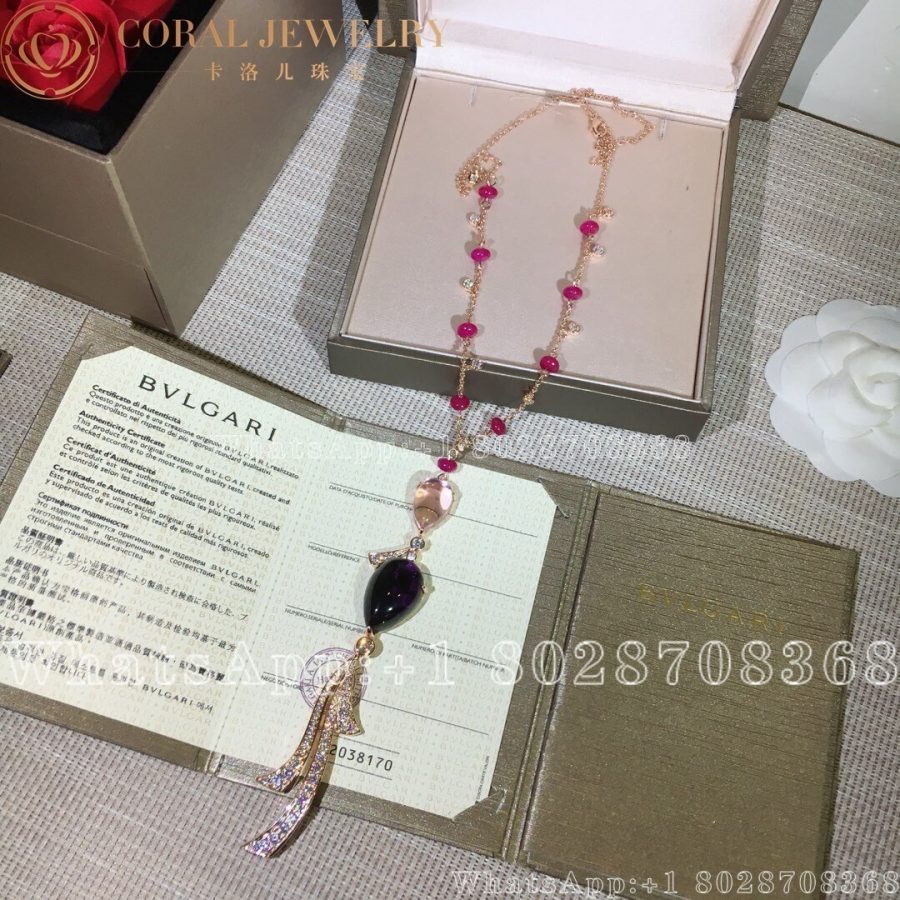 Bulgari Festa 18 Kt Rose Gold Necklace Ref 355932 Coral (7)