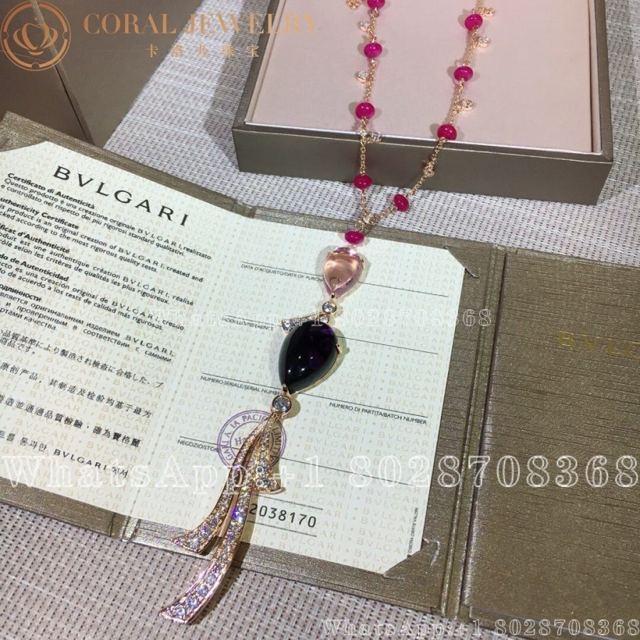 Bulgari Festa 18 Kt Rose Gold Necklace Ref 355932 Coral (8)