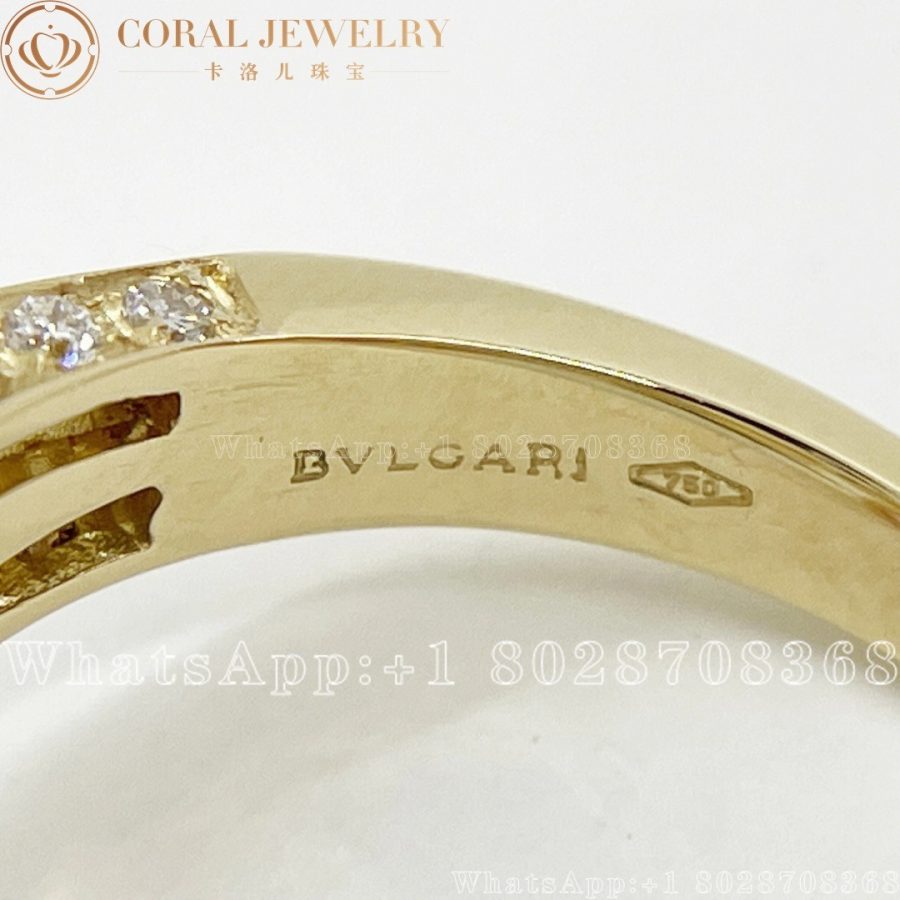 Bulgari Flower Natural Sapphire Diamond 18k Yellow Gold Bulgari Ring Coral (3)