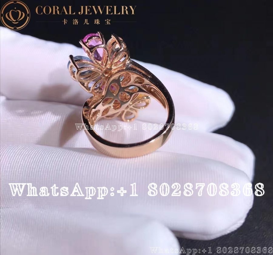 Bulgari Yellow Gold Diamond Sapphire Flower Ring An853207 Coral (5)