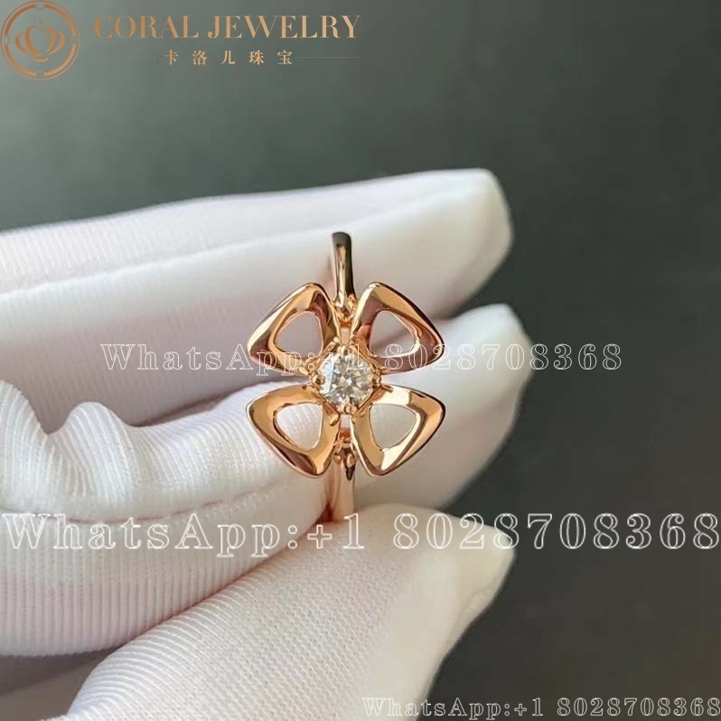 Bulgari Fiorever 18ct Rose Gold And Diamond Ring An858438 Coral (1)