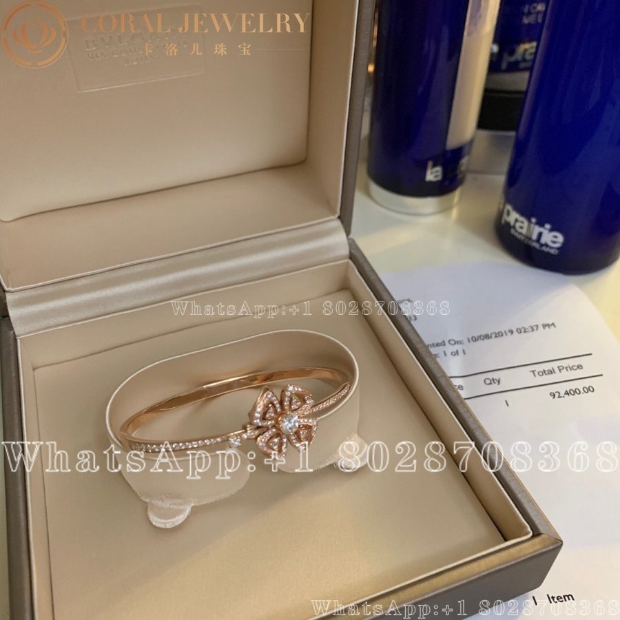 Bulgari Fiorever 18 Kt Rose Gold Bracelet Ref 356276 Coral (10)