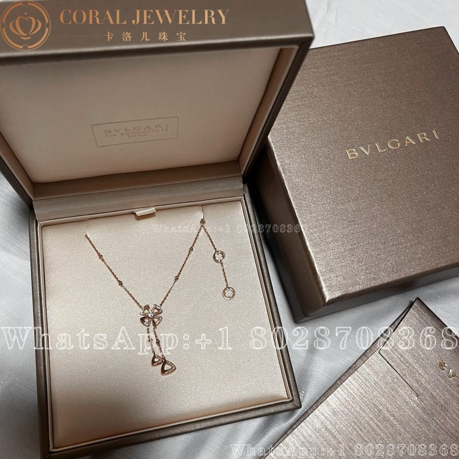 Bulgari Fiorever 18 Kt Rose Gold Necklace Ref 357137 Coral (4)