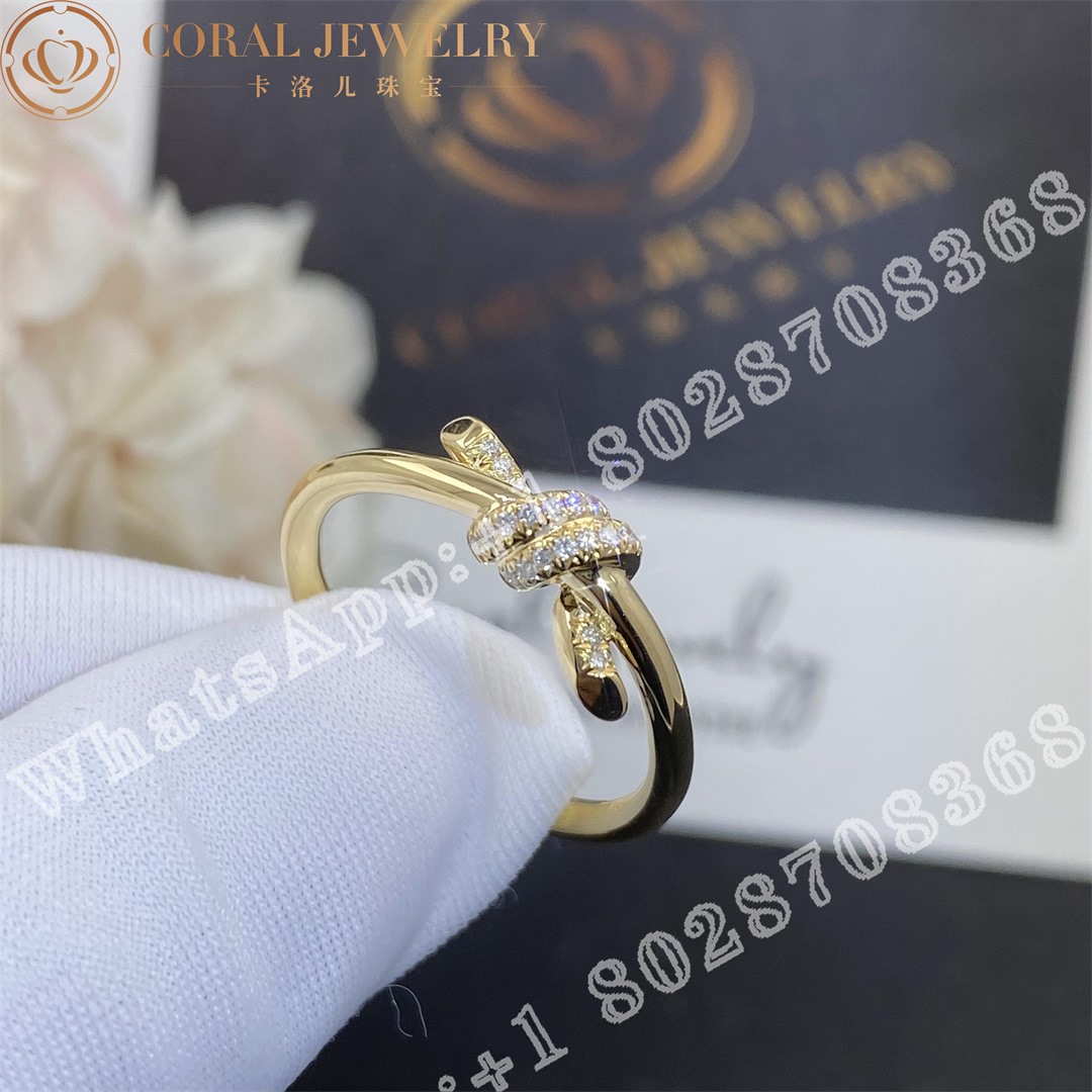 Tiffany Knot Ring In Yellow Gold With Diamonds Coral (1)