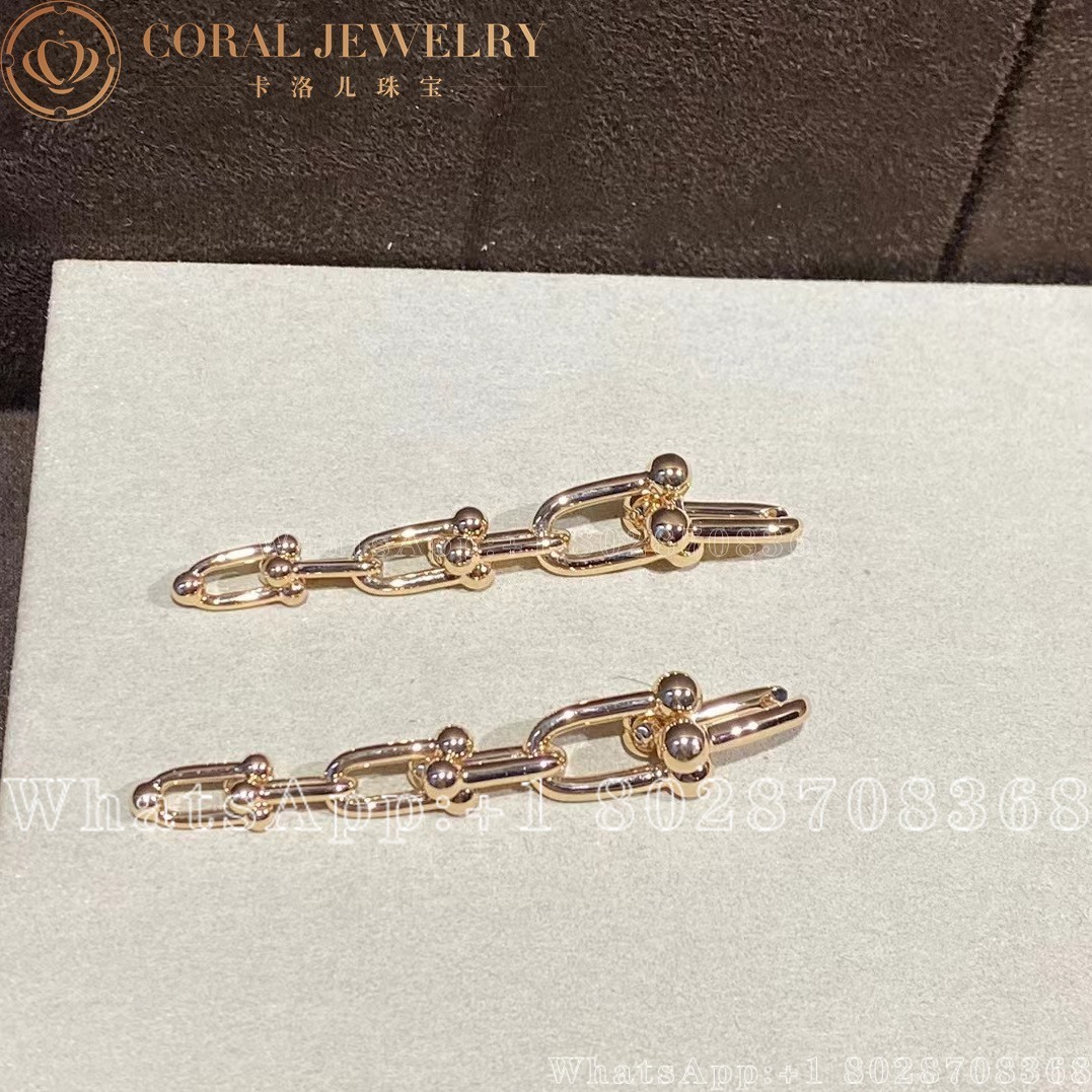 Tiffany Hardwear Graduated Link Earrings In Rose Gold Coral (1)