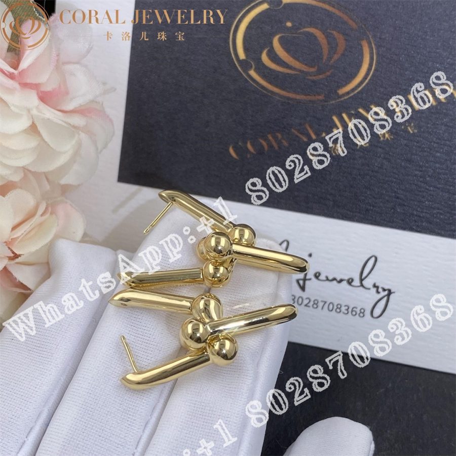 Tiffany Hardwear Link Earrings In Yellow Gold Coral (4)