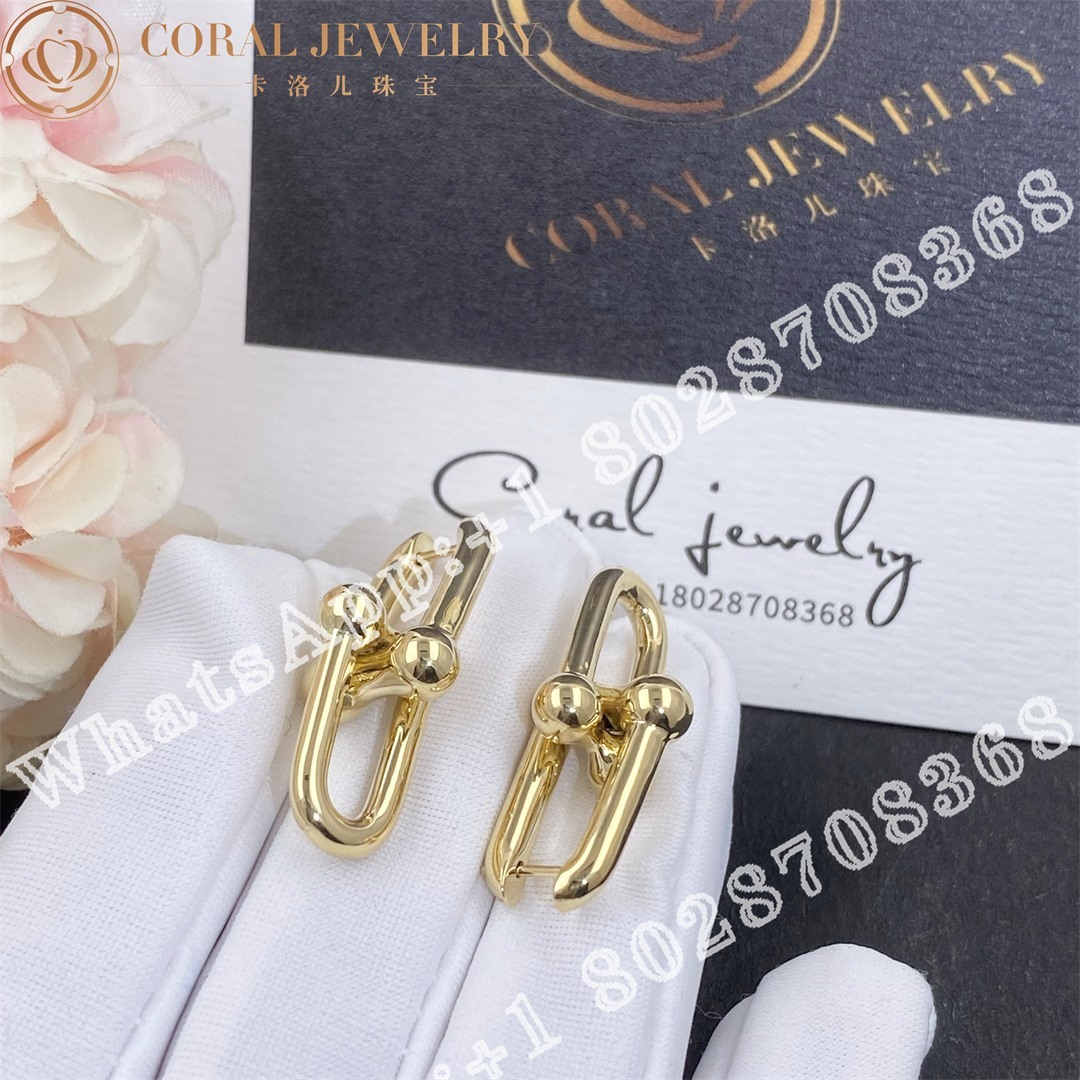 Tiffany Hardwear Link Earrings In Yellow Gold Coral (7)