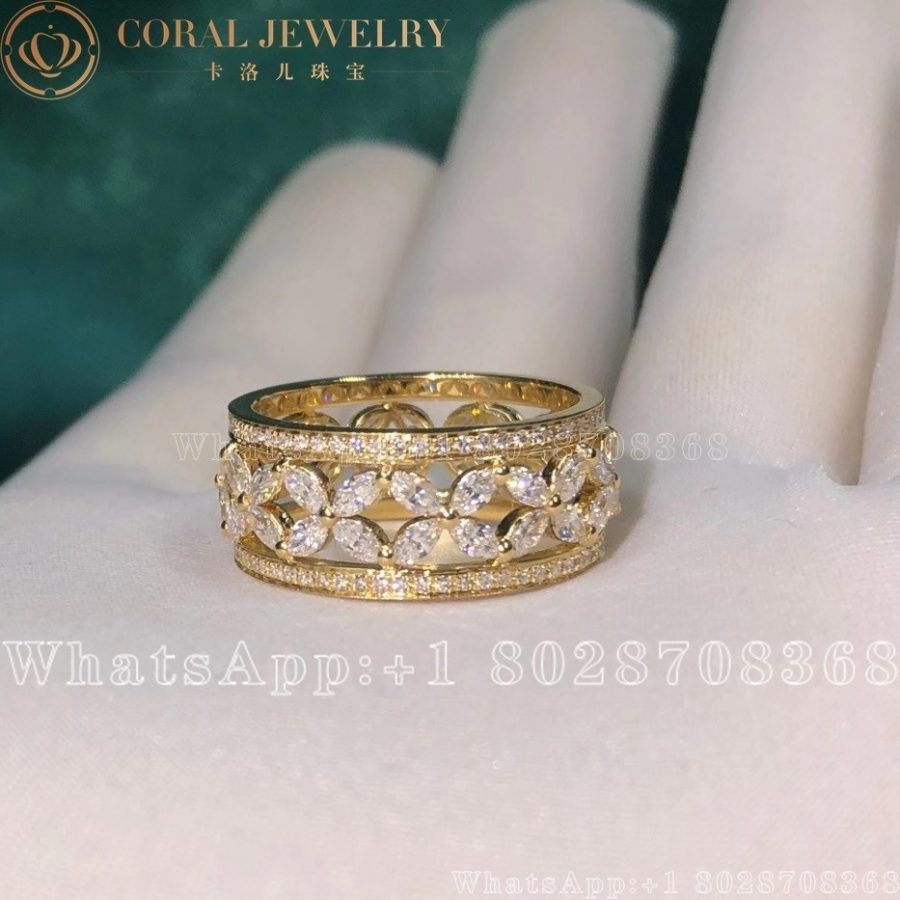 Tiffany Victoria Diamond Band Ring In 18k Yellow Gold Coral (4)