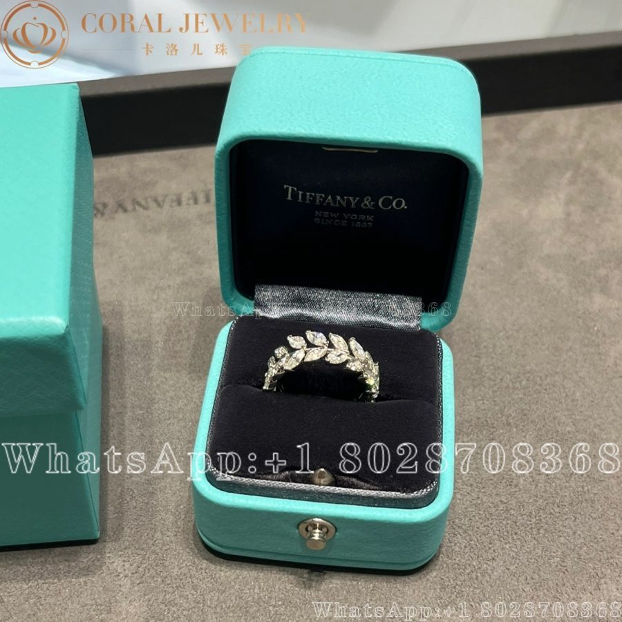 Tiffany Victoria Diamond Vine Band Ring In Platinum Coral (3)