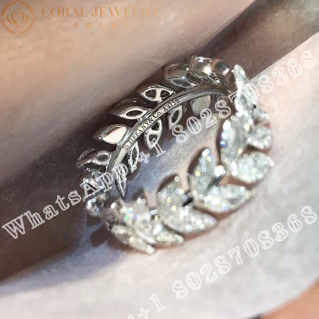 Tiffany Victoria Diamond Vine Band Ring In Platinum Coral (6)