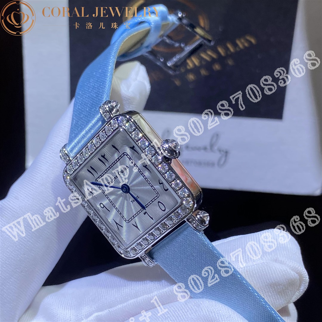 Charles Oudin Pansy Retro 24mm Watch Arabic Style Baby Blue Straps Coral (2)