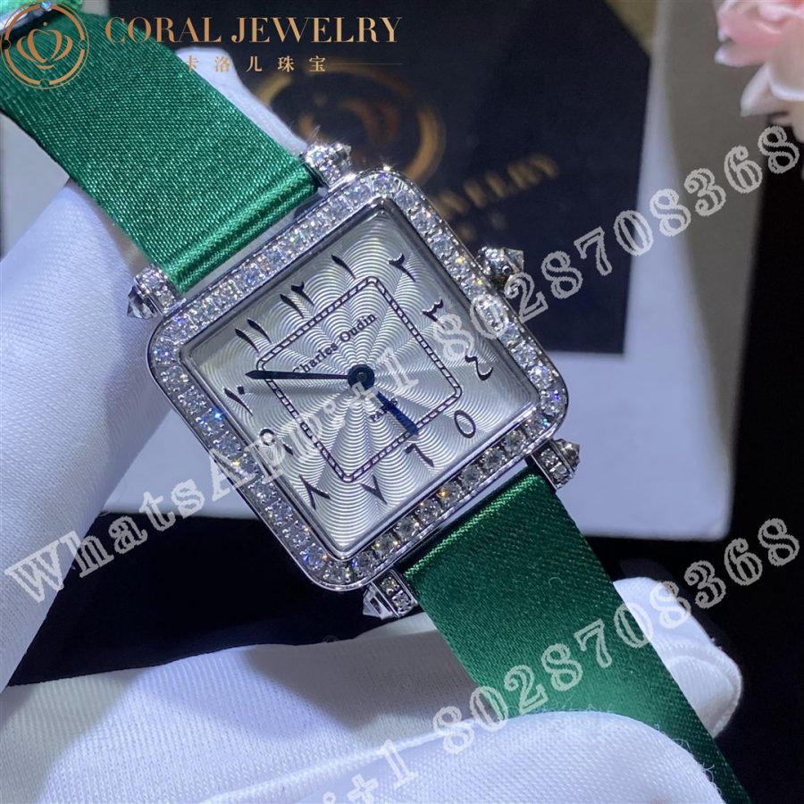 Charles Oudin Pansy Retro 24mm Watch Arabic Style Green Straps Custom Watches Coral (6)