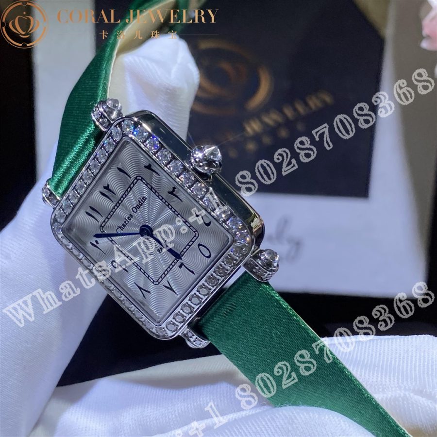 Charles Oudin Pansy Retro 24mm Watch Arabic Style Green Straps Custom Watches Coral (7)