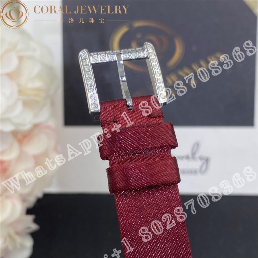 Charles Oudin Pansy Retro With Pearls Watch Medium 24mm Maroon Straps Custom Watches Coral (9)