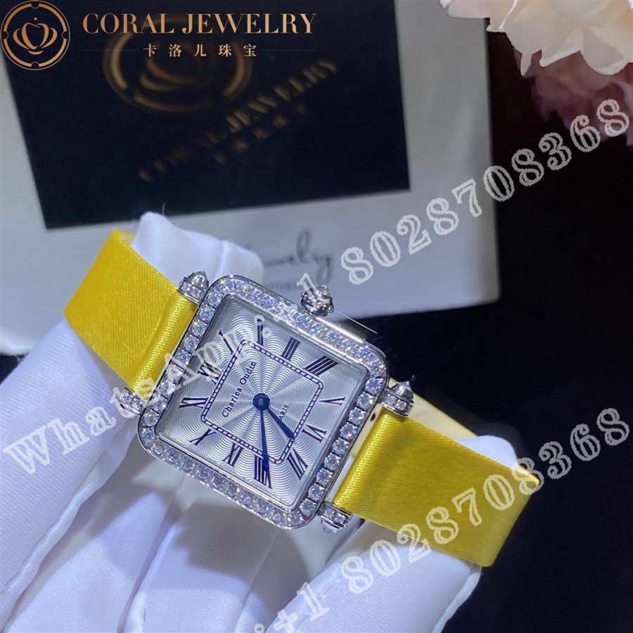 Charles Oudin Pansy Retro With Pearls Watch Medium 24mm Yellow Straps Custom Watches Coral (3)