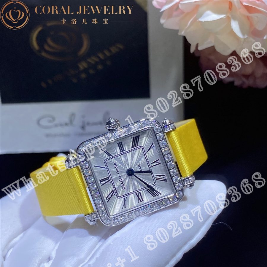 Charles Oudin Pansy Retro With Pearls Watch Medium 24mm Yellow Straps Custom Watches Coral (4)