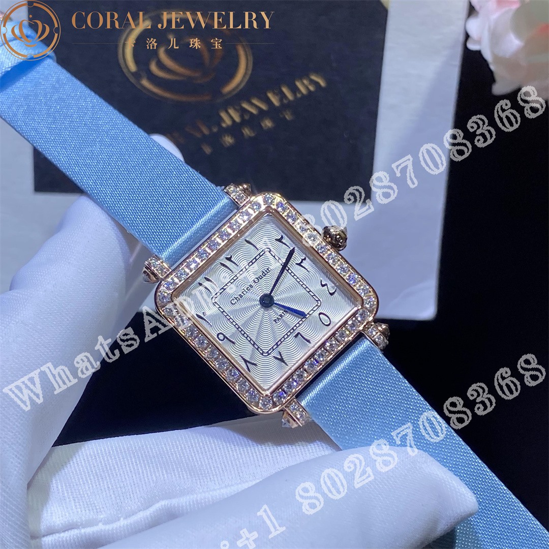 Charles Oudin Pansy Retro 24mm Rose Watch Arabic Style Custom Watches Coral (1)