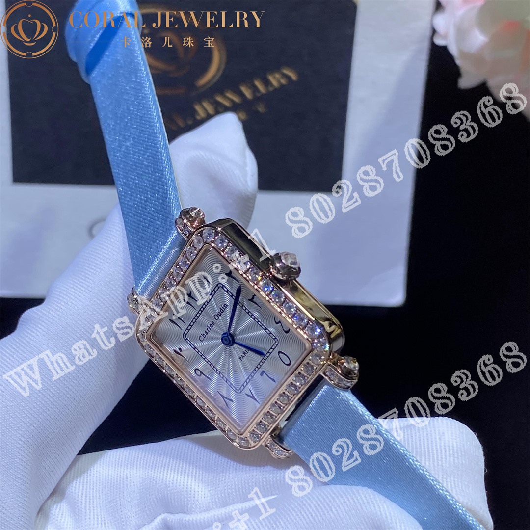 Charles Oudin Pansy Retro 24mm Rose Watch Arabic Style Custom Watches Coral (2)