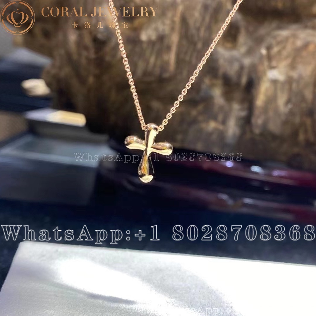 Tiffany Elsa Peretti Cross Pendant Coral (1)