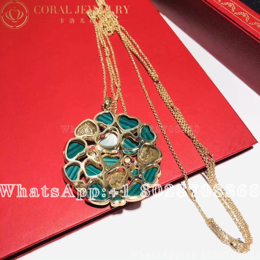 Chopard Happy Hearts Pendant 18k Rose Gold Malachite And Diamonds 79a483 5141 Coral (1)