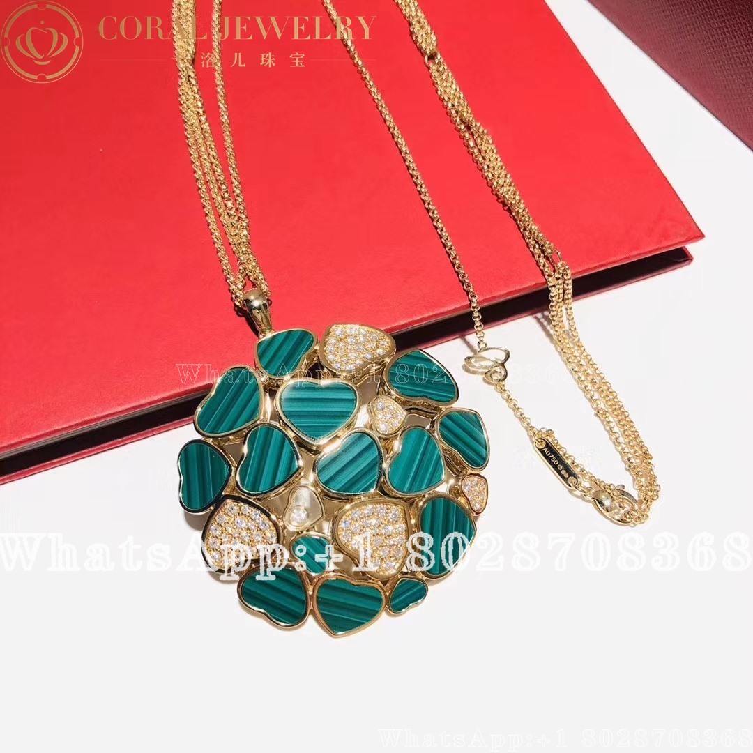 Chopard Happy Hearts Pendant 18k Rose Gold Malachite And Diamonds 79a483 5141 Coral (11)