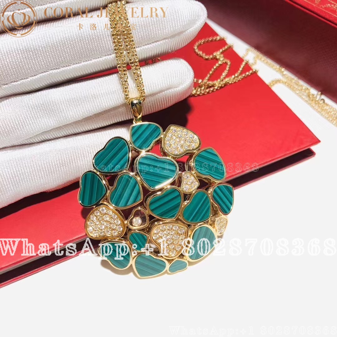 Chopard Happy Hearts Pendant 18k Rose Gold Malachite And Diamonds 79a483 5141 Coral (12)