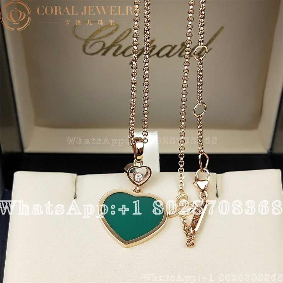 Chopard Happy Hearts Rose Gold Agate Pendant 797482 5101 Coral (5)