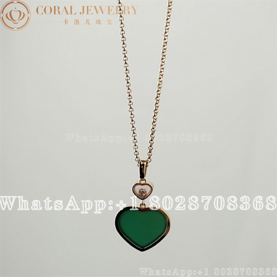 Chopard Happy Hearts Rose Gold Agate Pendant 797482 5101 Coral (8)