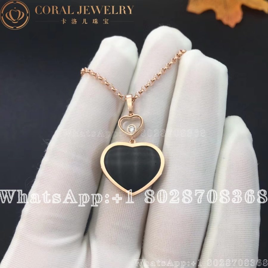 Chopard Happy Hearts Rose Gold Onyx Diamond Pendant 79a075 5201 Coral (7)