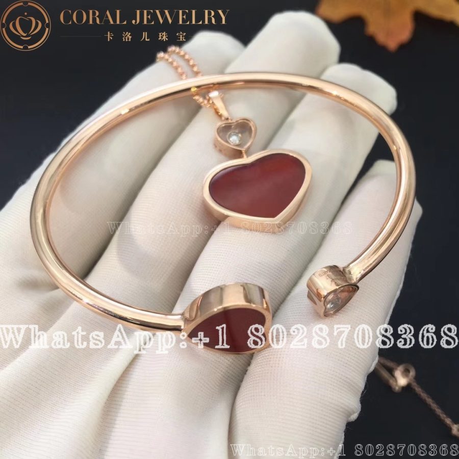 Chopard Happy Hearts Rose Gold Red Stone Pendant 797482 5801 Coral (1)