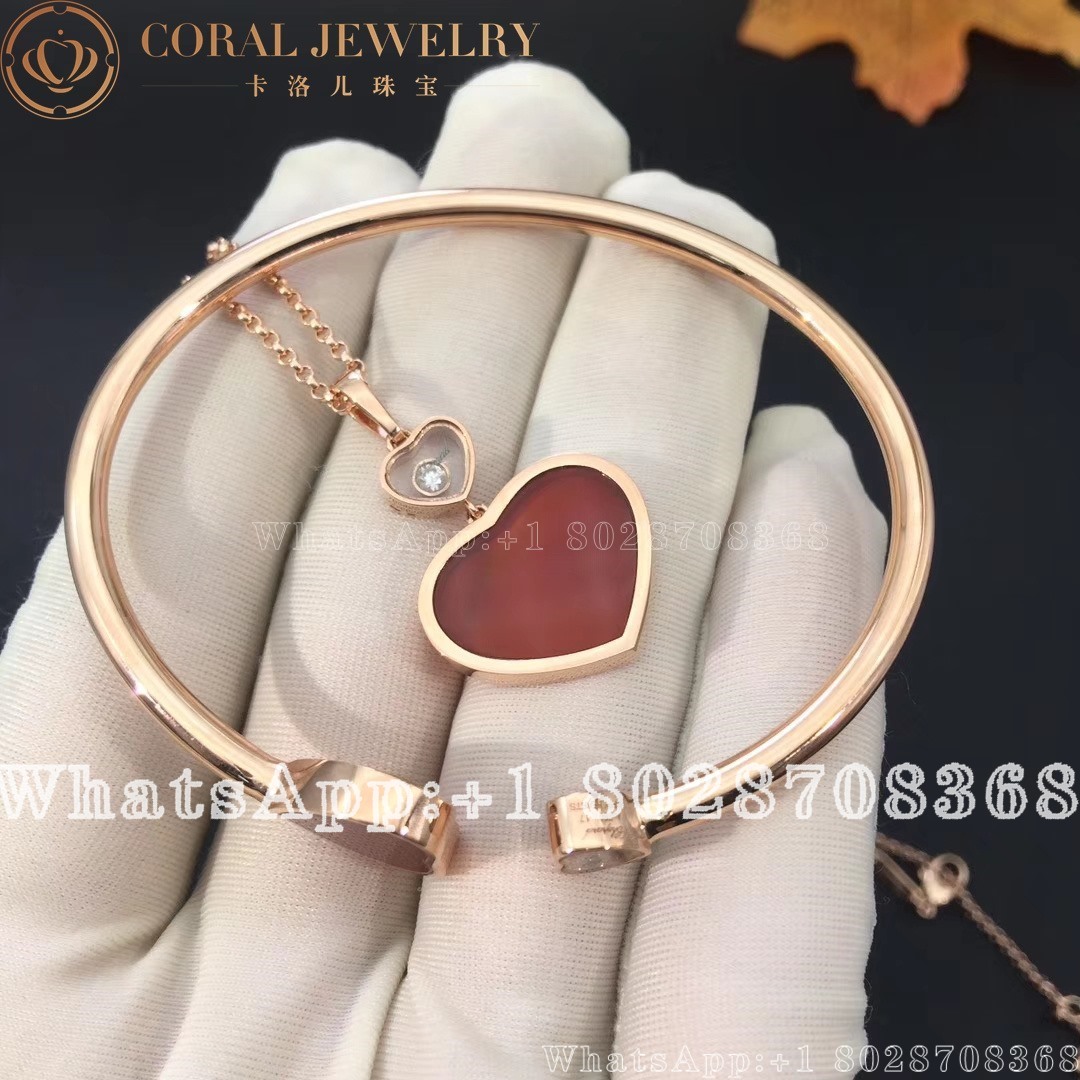 Chopard Happy Hearts Rose Gold Red Stone Pendant 797482 5801 Coral (3)