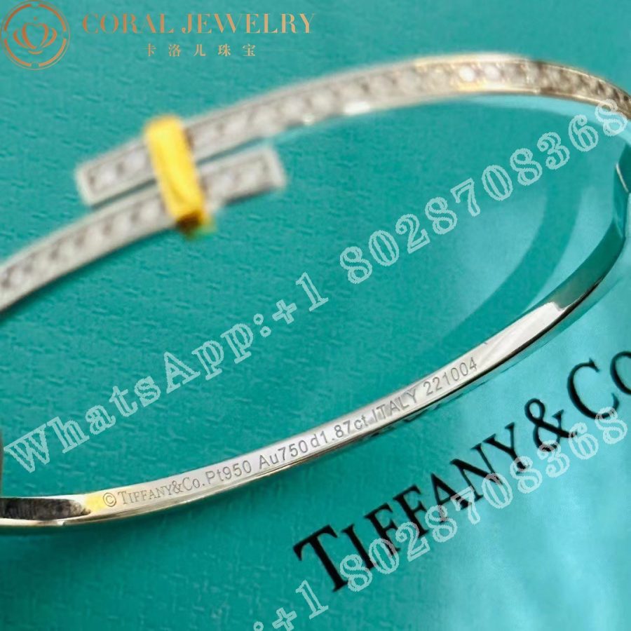 Tiffany Edge Hinged Bypass Bangle In Platinum And Yellow Gold With Diamonds Coral (3)