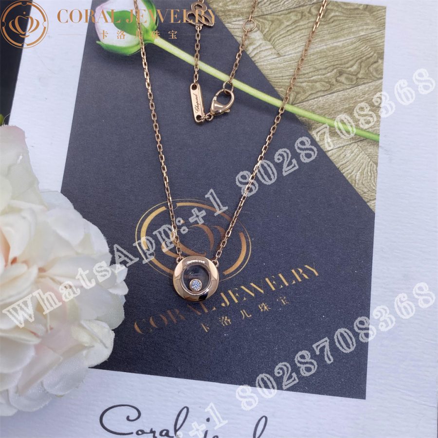 Chopard Happy Diamonds Icons Necklace Ethical Rose Gold Diamond 81a017 5001 Coral (9)