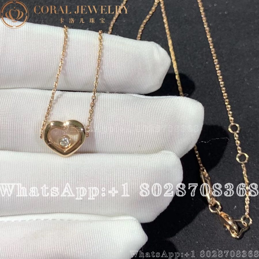 Chopard Happy Diamonds Icons Necklace Ethical Rose Gold Diamond Coral (2)