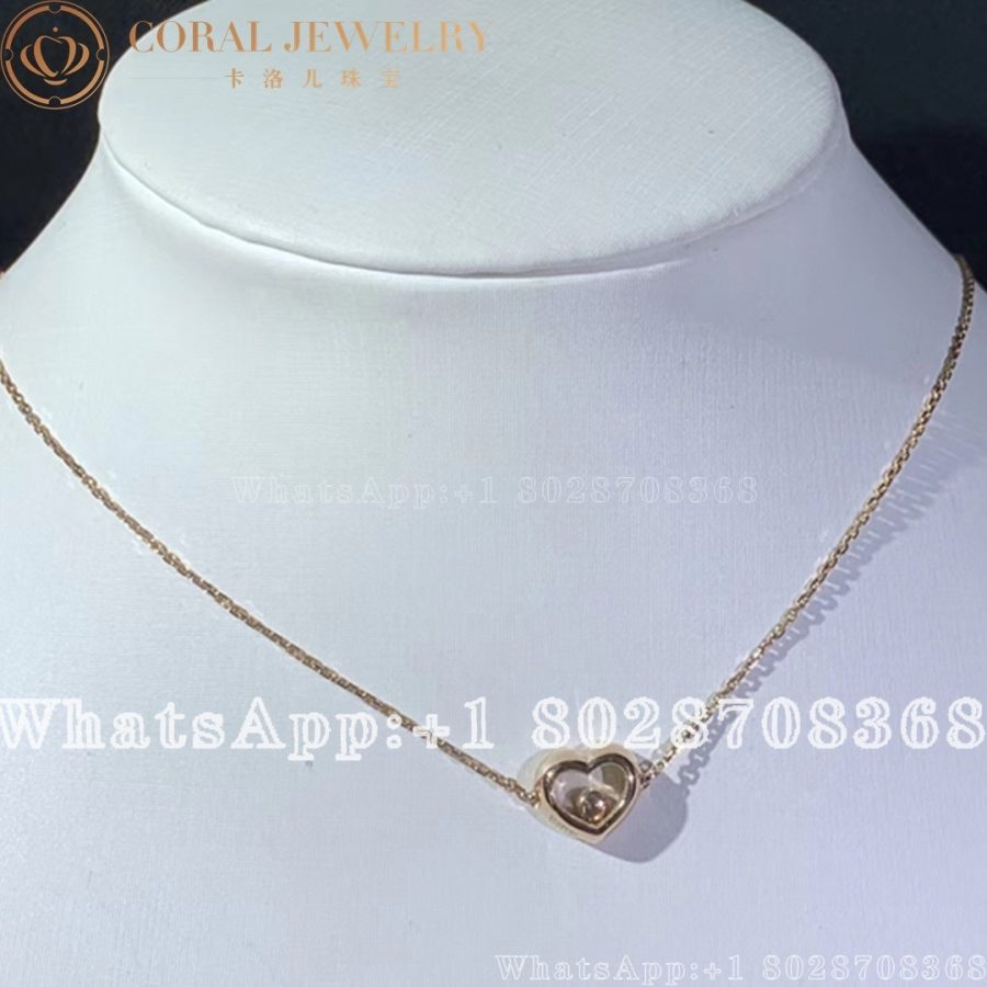 Chopard Happy Diamonds Icons Necklace Ethical Rose Gold Diamond Coral (6)