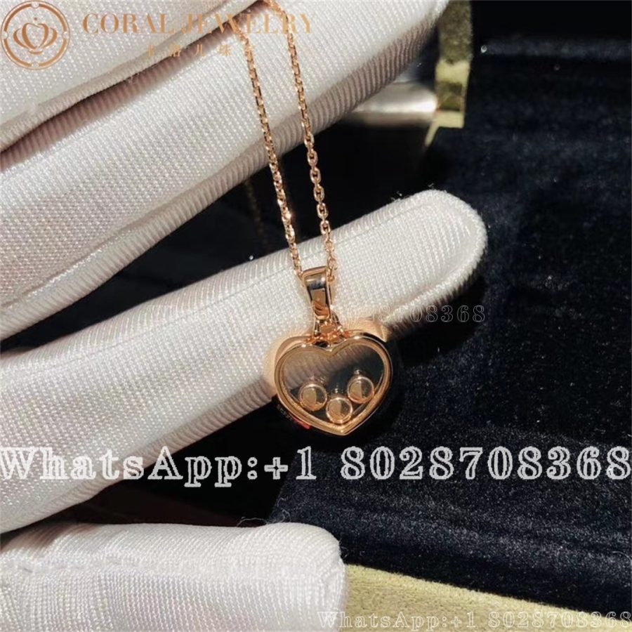 Chopard Happy Diamonds Icons Pendant Ethical Rose Gold Diamonds Coral (2)