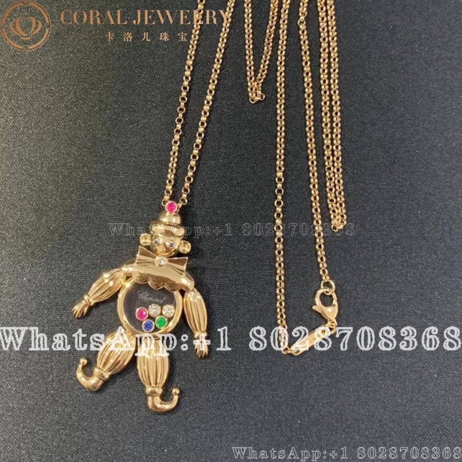 Chopard Gem Set Gold Happy Diamonds Clown Pendant Coral (1)