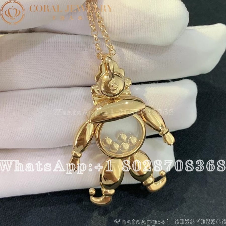 Chopard Gem Set Gold Happy Diamonds Clown Pendant Coral (3)