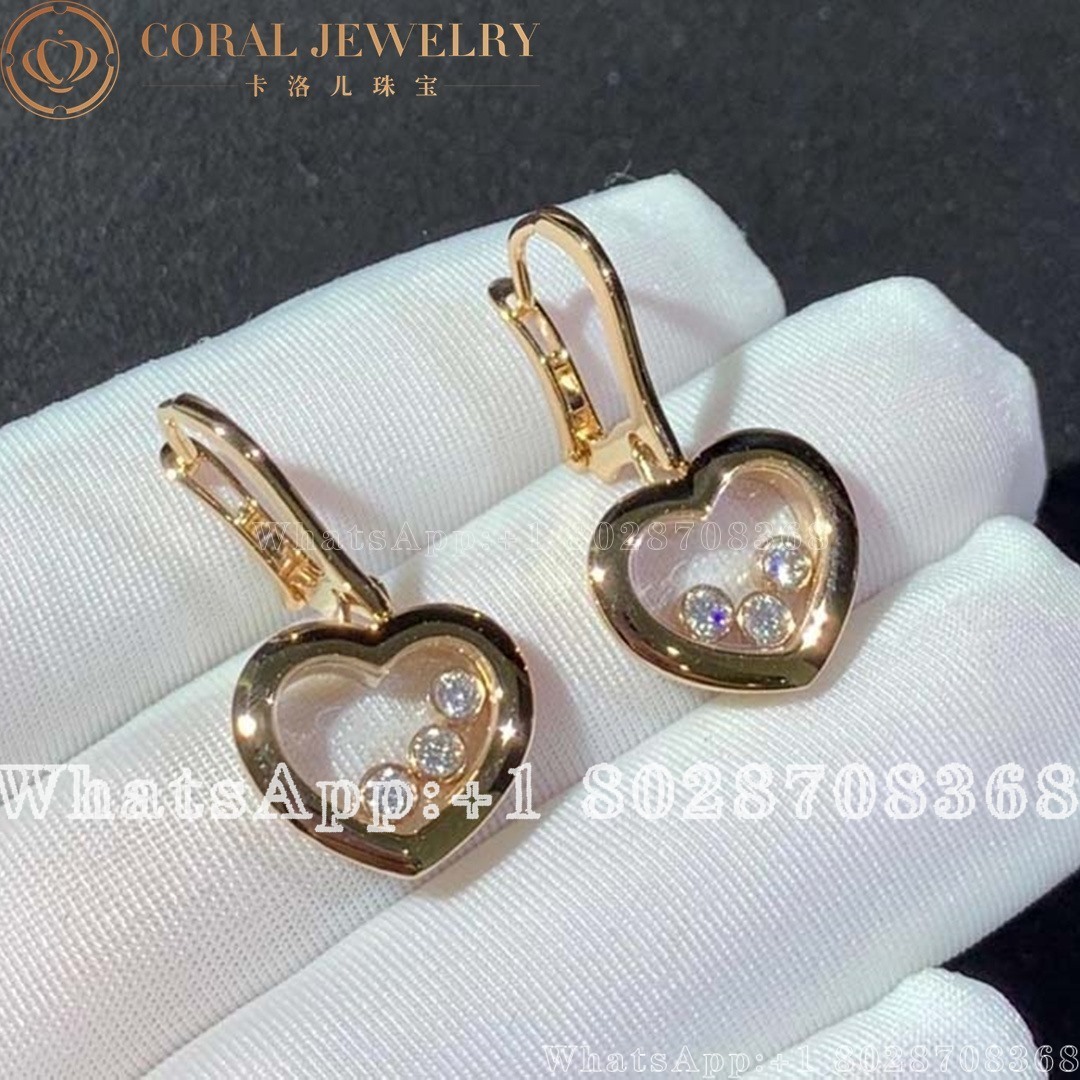 Chopard Happy Diamonds Icons Earrings Ethical Rose Gold Diamonds 83a611 5301 Coral (2)