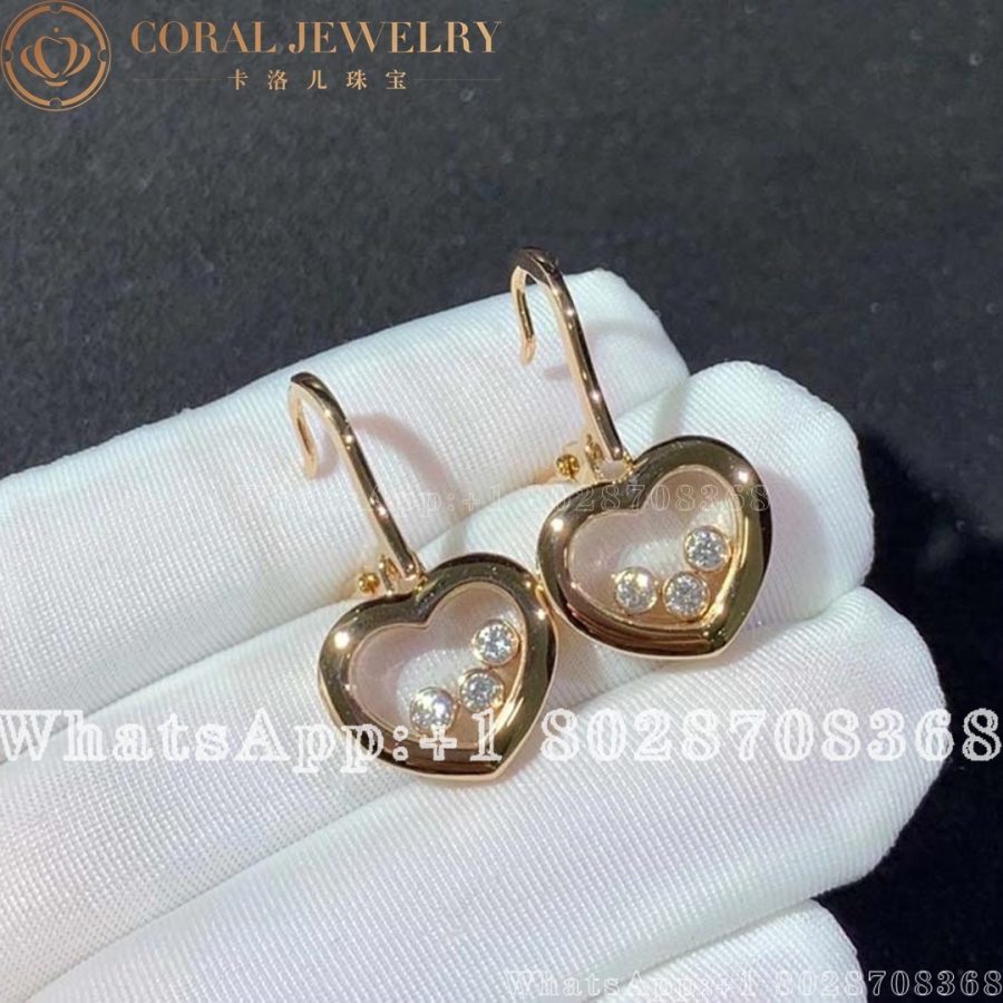 Chopard Happy Diamonds Icons Earrings Ethical Rose Gold Diamonds 83a611 5301 Coral (5)