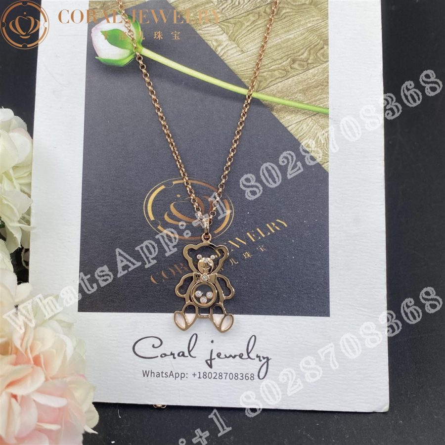 Chopard Happy Diamonds Large Teddy Bear 18k Rose Gold Pendant Necklace 797418 5001 Coral (12)