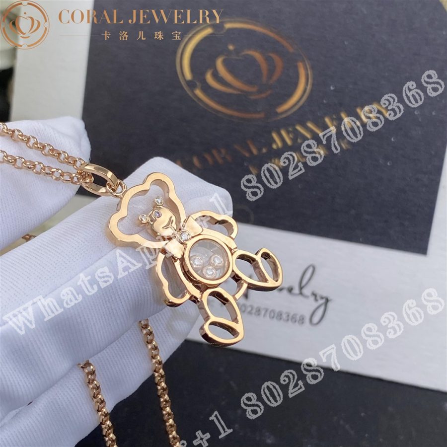 Chopard Happy Diamonds Large Teddy Bear 18k Rose Gold Pendant Necklace 797418 5001 Coral (3)