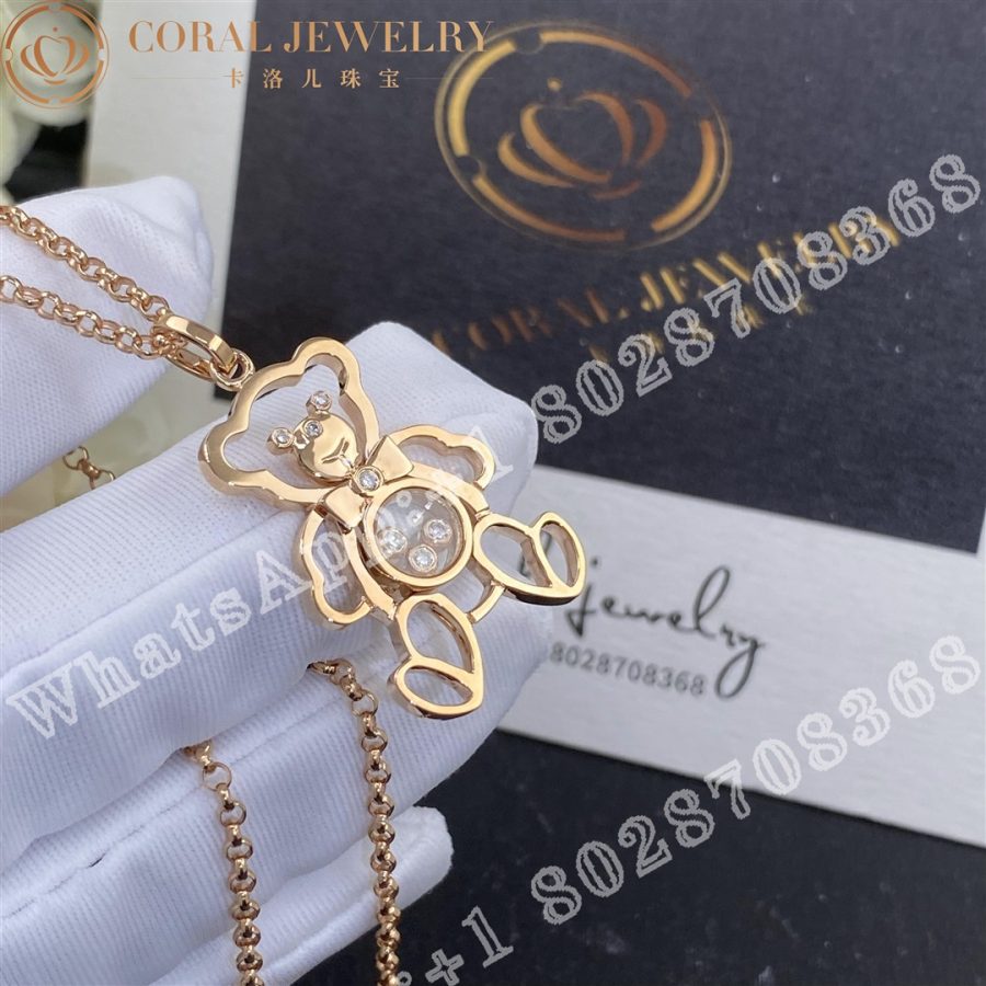 Chopard Happy Diamonds Large Teddy Bear 18k Rose Gold Pendant Necklace 797418 5001 Coral (4)