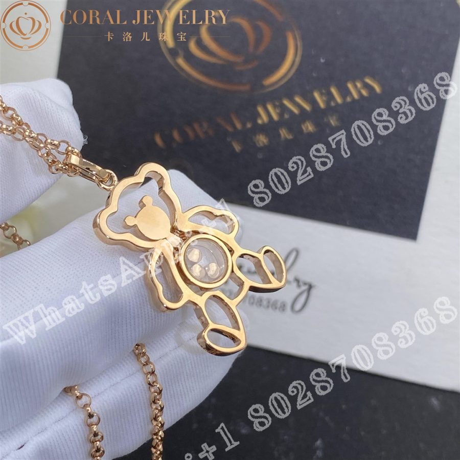 Chopard Happy Diamonds Large Teddy Bear 18k Rose Gold Pendant Necklace 797418 5001 Coral (6)