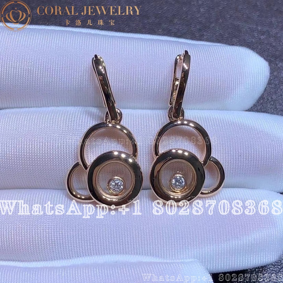 Chopard Happy Dreams Rose Gold Diamond Earrings 839769 5001 Coral (1)