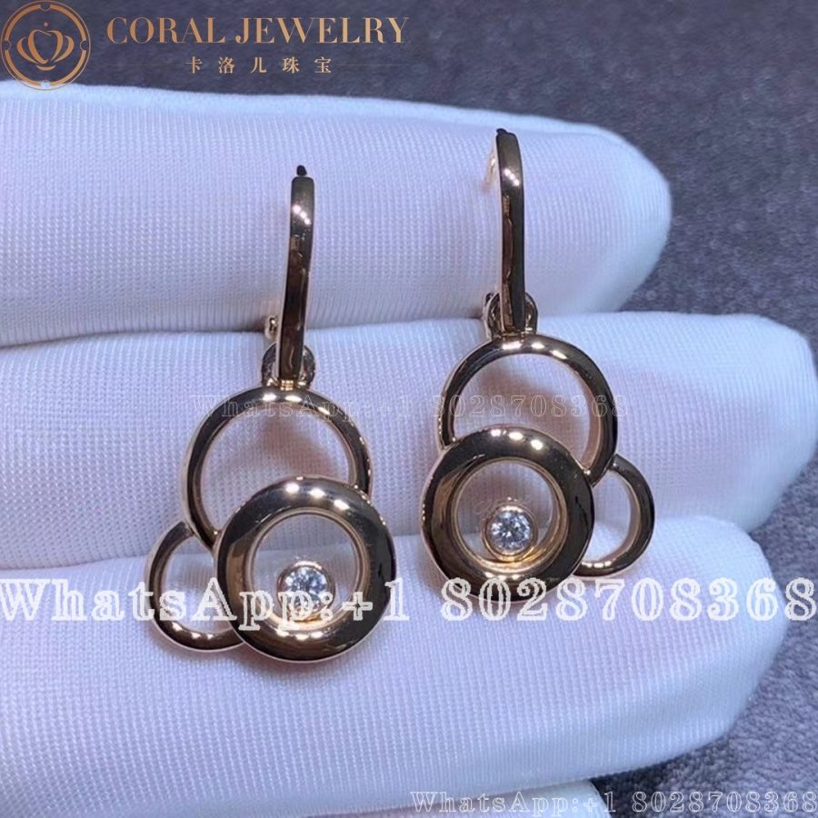 Chopard Happy Dreams Rose Gold Diamond Earrings 839769 5001 Coral (3)