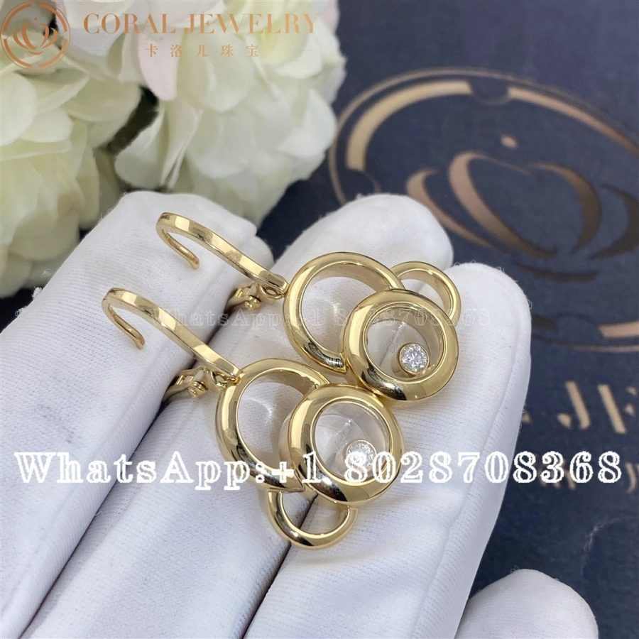 Chopard Happy Dreams Yellow Gold Diamond Earrings 839769 5001 Coral (3)