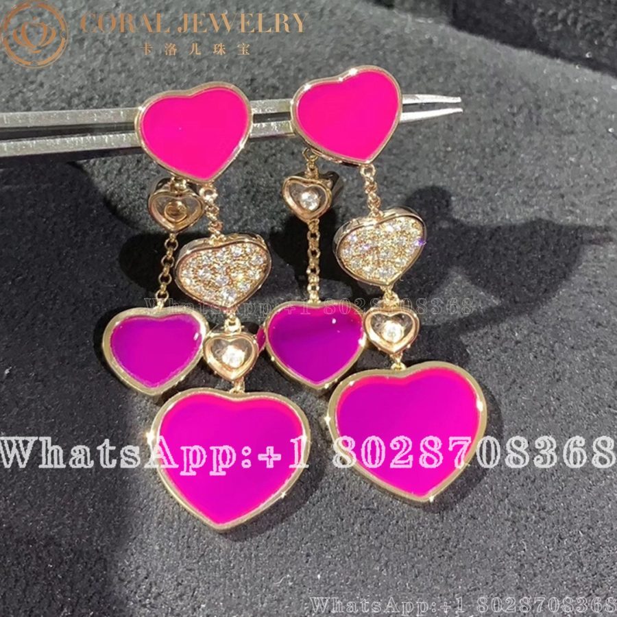 Chopard Happy Hearts Naked Heart Foundation Earrings Ethical Rose Gold Diamondspink Opal Coral (4)