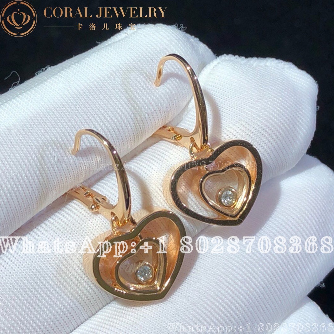 Chopard Happy Hearts Rose Gold Diamond Earrings 837482 5002 Coral (1)